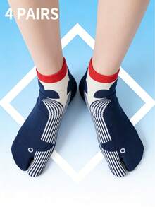 1/2/4 Đôi tất tách ngón chân cá nhân hóa dễ thương, hài hước, xấu xí, đáng yêu dành cho các cặp đôi - Nhiều màu - Xem 7