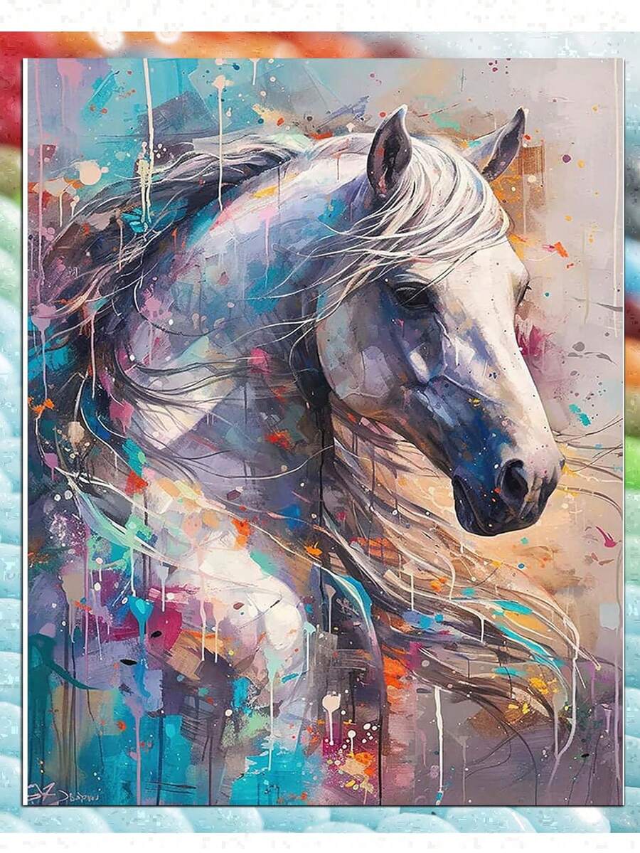 Horse Diamond Painting Kit, Fun DIY Crafts For Adults, Round Diamond Art Canvas For Home Decor Gift, 2026 Year Of The Horse Gifts - Multicolor - View 1