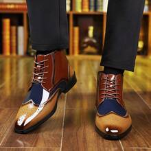 Men's Light Luxury Lace Up Splicing Shoe Upper, Easy To Put On And Take Off, Breathable And Non Slip, Essential For Office Life, Casual Shoes, Versatile, Party And Formal Shoes - Brown - View 5
