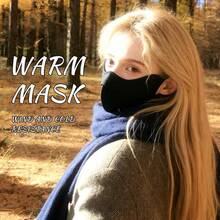 Maschera facciale unisex calda, antivento e traspirante per autunno/inverno, lavabile, maschera facciale nera 3D per moto con design a lisca di pesce, isolamento termico, anti-appannamento, imbottitura spessa, protezione per gli occhi - Multicolore - Visualizzare 3