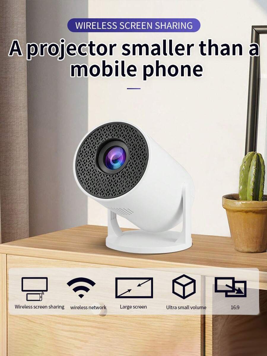 Mini Projector: Equipped With WiFi, 180° Rotation, Manual Adjustment, And Built-In Speakers, Supporting Full HD 1080P. This Is A Portable M5 Movie Projector Compatible With TV Sticks, Windows, Android, And USB Devices. Suitable For Home, Office, RV Travel, And As A Holiday Gift.
