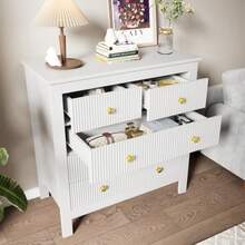 Sideboard, Chest Of Drawers With Special Doors, Gold Handles, Sideboard/Shoe Cabinet/Dressing Table [OLD SKU: WF325795WAA] - White - View 5