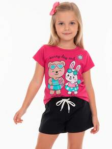 Choose Your Girls' Summer Short-Sleeve Outfit Set In Cotton, Sizes 2 To 10 L03 - C5203 - Xem 1