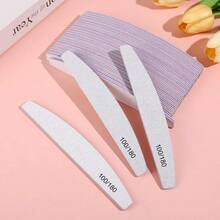 50支装指甲锉，双面指甲抛光器，专业美甲护理工具，适用于DIY指甲修型、打磨、抛光，适合女性手指甲和脚趾甲，是居家和美甲沙龙的理想之选，美甲用品 - 淺灰色 - 查看 1