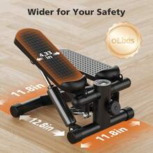 Sweetcrispy Steppers For Exercise At Home, Mini Stair Stepper With Resistance Bands, Portable Full Body Workout Stepper Machine - màu đen - Xem 10