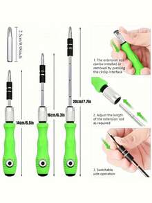 32-In-1 Precision Screwdriver Set With Magnetic Tip & T0-T25 Bits (Hex/Flathead) - Compact Repair Kit For Electronics, Smartphones, Cameras, DIY, Smart Devices - Portable Case Included - Multicolor - View 5