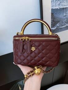 Solid Color Fashionable High-End Versatile Women Handbag & Shoulder Bag - Red - View 11