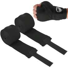 Vendas de boxeo, guardamanos de boxeo, vendas elásticas para manos, paquete de 2 vendas deportivas (5 m), vendas para artes marciales mixtas Guardamanos elásticos para protección de muñecas y nudillos - negro - Ver 1
