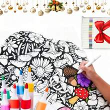 DIY Coloring Blanket With Markers, Color Your Own Blankets, Customizable Washable Diys Colorings Blanket Kits, You Can Color Fuzzy Velvet, Creative Diys Colorings Blankets For Adults - Mặc định - Xem 2