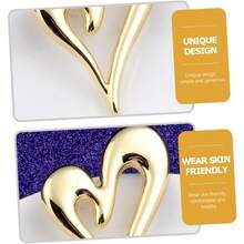 XISH Broche de amor broche de traje de cumpleaños mujer Cupido alfileres decorativos broche de corazón pin de solapa para mujer temperamento accesorios pasador de cuello - dorado+5,7x4,3CMx4 piezas - Ver 4