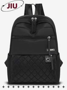 Anti-Theft Diamond-Quilted Nylon Backpack Women Purse, Multi-Functional And Stylish Daily Bag, Multi-Pocket Lightweight Travel Bag, Large-Capacity Simple School Bag, Convenient Book Bag, Suitable For Students, Nurses, Teachers, Business People, Travel And Vacation, Business Trips, Daily Commuting, Shopping, Office, Dating, Hiking, Training, Work, Birthday Gifts, Holiday Gifts - Multicolor - View 13