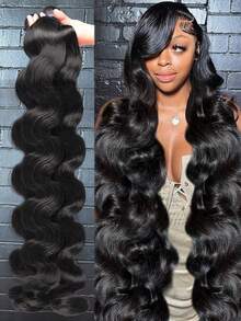 44 Inch Body Wave Bundles Human Hair Natural Black Brazilian Virgin Hair Weave 12A Grade 100% Unprocessed Real Human Hair Extensions For Women - Natural Black - 查看 39