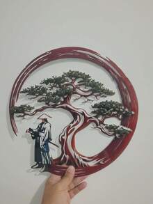 Escultura de parede em ferro fundido representando um Bonsai japonês (Torii), ideal para sala de jantar, decoração natalina perfeita com placa personalizada para casa de campo, pátio ou varanda. Uma ideia de presente única para ele, ela, namorado, namorada, pai, mãe, família, amigos, Dia dos Namorados, Dia das Crianças, Dia dos Pais, formatura, casamento, inauguração de casa, sala de estar, quarto, escritório e encontros familiares.