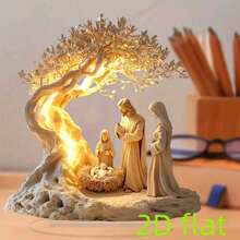 2D Flat Elegant Acrylic Christian-Themed Desk Decor With Base - Classic Style Display Sign For Home & Office, Perfect Gift Idea