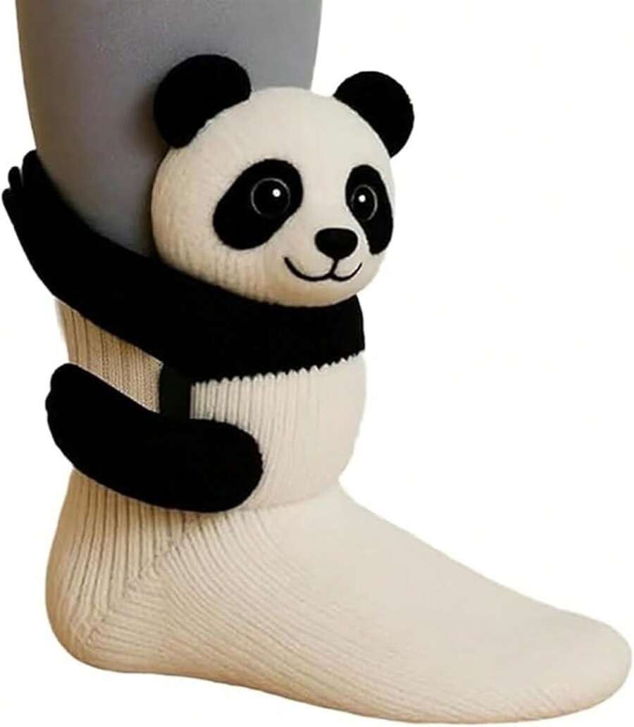 Animal Socks Women Funny Animal Hug Sock Hand Crocheted Warm Socks Long Stocking Stuffers Sock - #07 - 查看 1