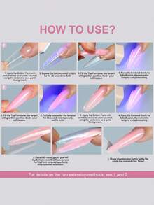 256pcs Nail Extension Mold, Sandwich Layer Design Press-On Nail Membrane, Double Layer Filling Nail Mold Without Paper Pad, Crystal Gel Manicure DIY, Almond, Ballet, Pointed, Square Nail Mold - Clear - View 6