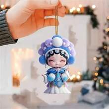 1pc Cute Fairy Acrylic Keychain - Flat Cartoon Pendant, Suitable For Car Rearview Mirror And Key Decoration, Fit For New Year, Valentine's Day And Ramadan - Multicolor - View 3