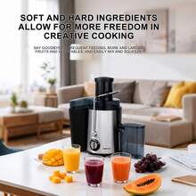 SOKANY 03033 Multi-Function Centrifugal Juicer. Equipped With 3-Inch Wide Feeding Chute. 800W Power, 500ml Large Capacity. 3-Speed Adjustment, 304 Stainless Steel Material. Suitable For Home And Restaurant, Can Extract Various Fruits And Vegetables. Essential Kitchen Tool. - EU C Type Plug(220-240V) - View 4