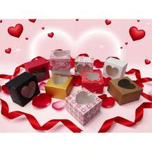 10pcs 4x4x2.5 Inch Valentine's Day Cookie Boxes, Heart Window Baking Boxes, Pie Boxes, Chocolate Strawberry Boxes, Fragile Heart Shaped Boxes, Prepared Food Boxes, Cake Boxes, New Year Gift Packaging & Storage - Valentine's Day, April 25 - View 11
