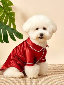 PETSIN A Pet Non Stretchy, Lightweight, Breathable And Comfortable Home Sleepwear Suitable For Small Dog Breeds Such As Teddy Bears To Wear All Year Round (The Product Is Slightly Smaller, It Is Recommended To Purchase 1-2 Sizes Larger, Please Choose Carefully For Other Dog Breeds) - Burgundy - View 7