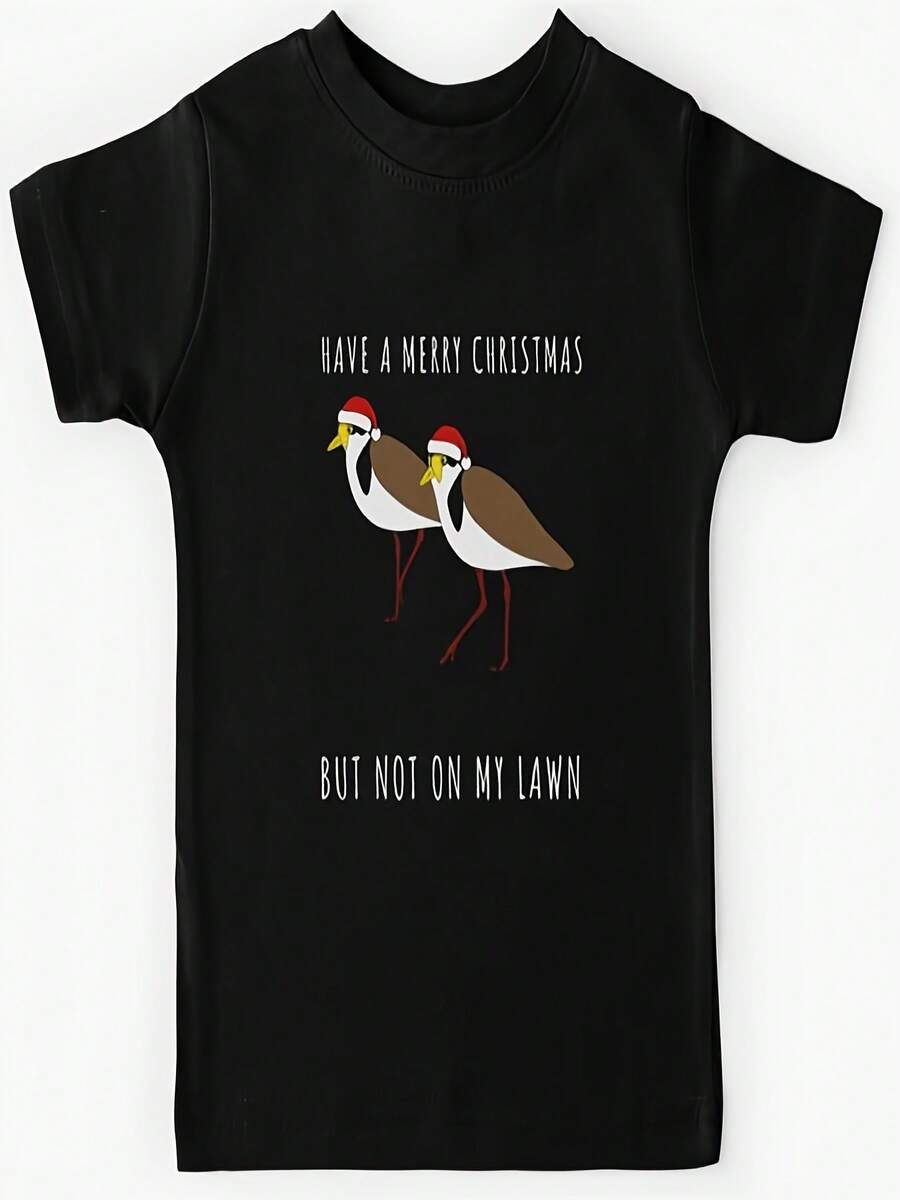 Masked Lapwing Plover Christmas Geek T-Shirt