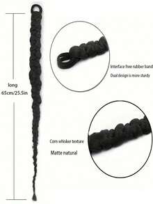 24 Inch Braided Wig, European And American Style Boxer Braid, Bubble Braid, Ponytail, Twist Braid, Double Ponytail Synthetic Wig For Women - Multicolor - View 4