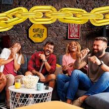 50个金色或银色链条铝箔气球，包含16英寸链条装饰套装，适合生日派对、新年派对、朋友聚会、主题派对等场合。 - 銀色 - 查看 4