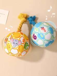 互动式狗狗球玩具，可爱宠物狗拉扯发声玩具，咀嚼训练铃铛玩具，抛掷毛绒球狗狗追逐玩具，狗狗咀嚼玩具，狗狗球玩具，防咬狗狗玩具，耐用狗狗球，发声互动玩具 - 彩色 - 查看 8