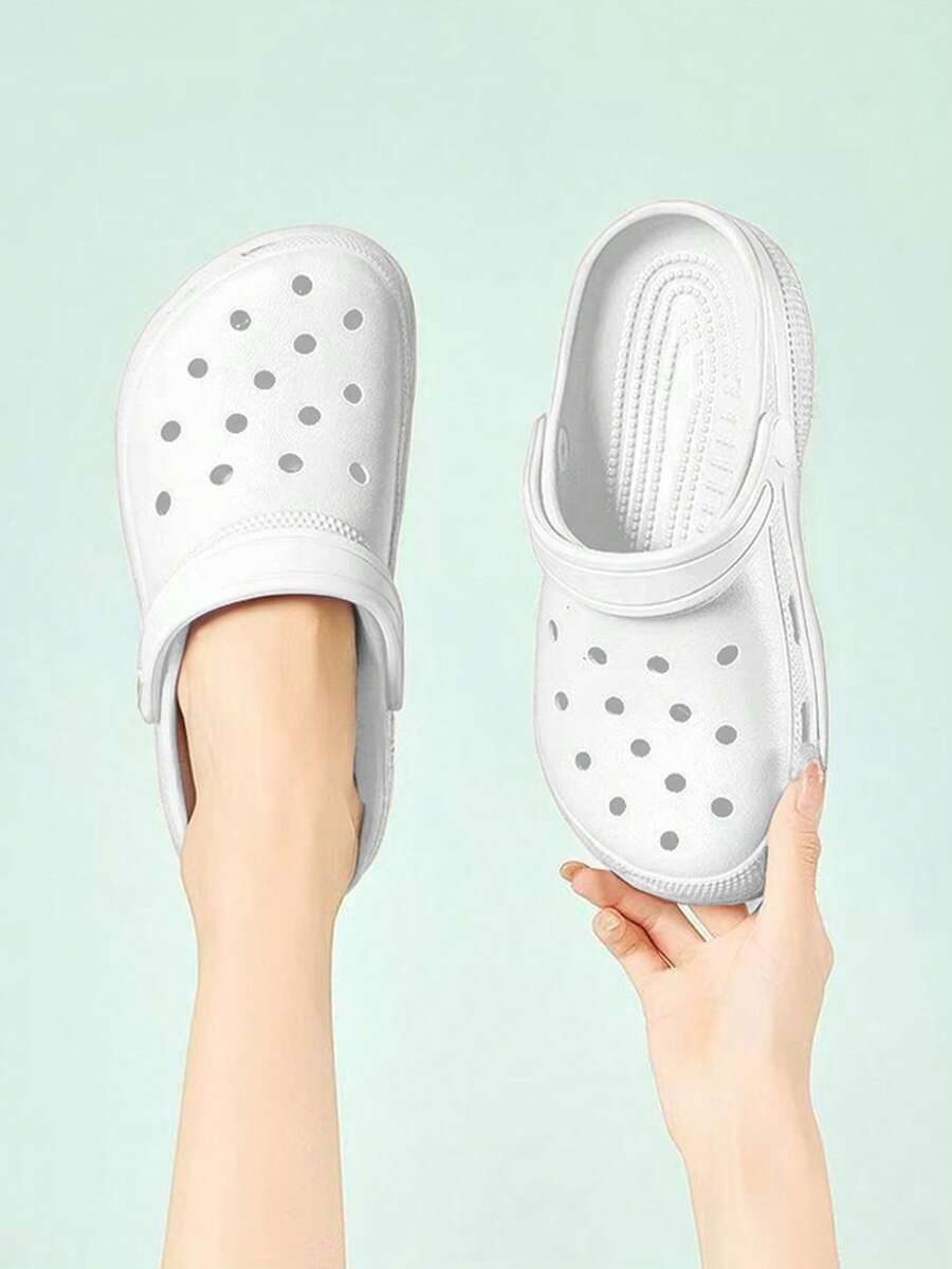 Nuevas Chanclas para Hombre de EVA con Agujeros Ventiladores - Talón de 3,7 cm Ligero y Suave, Suela Antideslizante y de Secado Rápido, Ultra Cómodas Sin Ruido, Resistentes al Olor y a la Suciedad, Fáciles de Limpiar, Diseño Minimalista Moda Perfectas para Casa, Salidas Diarias y Playa (Uso Duradero a Largo Plazo) - Blanco - Ver 1