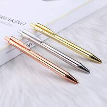 1-3pcs Gold/Silver/Rose Gold Metal Ballpoint Pens, Smooth Writing, 1mm Medium Tip, Suitable For Wedding, Business, Office, Students, Teachers, Men & Women, Can Be Used As Back To School Gift - Multicolor - View 5