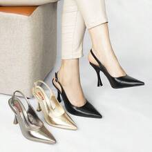 Scarpin Zatta Slingback Salto Taça Helena  básico    Fivela    Casamento  Festa  Escritório - Ouro - Visão 5