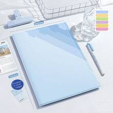 六层透明L型文件夹，绿、蓝、紫渐变设计 - A4科目分隔页，学校用品，学生用品，家庭和办公室试卷整理器 - 耐用塑料文件整理器，带标签空间 - 彩色 - 查看 13