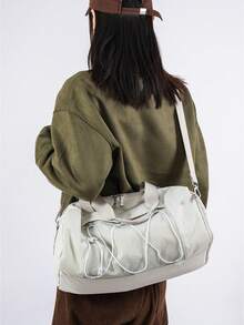 Bolsa de fitness portiva Mochila impermeable Gimnasio Yoga, Bolsa deportiva liviana para exteriores y fitness, bolso de mano de nailon de moda con compartimento para zapatos - Gris - Ver 3