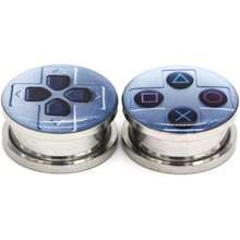 Stainless Steel Ear Gauges Plug Game Console And F**K Off Tunnel Stretching Expander Body Piercing Jewelry 4 Pieces Set 2G-1",36709659 - 軍綠色 - 查看 6