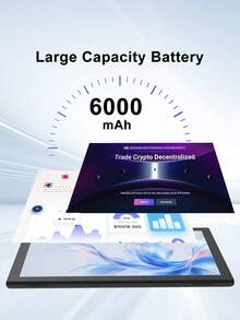 Coopers Máy tính bảng Android 15 10.1 inch, bộ xử lý lõi tứ RK3562 2.0GHz, RAM 8GB (có thể mở rộng 3GB+5GB) + ROM 32GB/Bộ nhớ trong 1TB, 2.5G+5G+WiFi 6, camera 2MP+5MP, pin 6000mAh, hỗ trợ chơi game, máy tính xách tay Android 10 inch/Widevine L1 (không kèm bộ chuyển đổi) - Đen1 - Xem 6