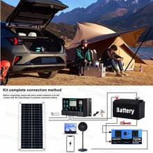 10000W Solar System Complete Kit Dual12V/24V To 110V/220V Inverter 100A Controller 200W Panel Off-Grid For Home/Camping Backup