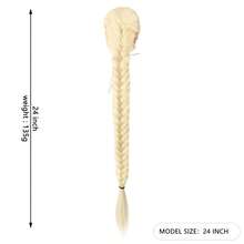 24 Inch Synthetic Hair Bun & Ponytail Extension - Fishbone Braid & Two-Strand Braid Hair Chignon, Easy Install Stylable Hairpiece For Women Daily/Wedding/Party - Multicolor - View 3