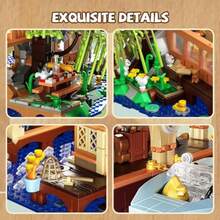 Girls Friend Overwater House Mini Building Set With Light 2190 PCS Vacation Tree House Cabin Building Block Toy With Boat Animals Birthday Gifts For Adults Teen Girls Boys Age 14+Material Safety And Rich Functionality - As Pic - View 7