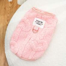 1pc LANGXINGCS Pet Clothes, Warm Fluffy Dog Clothes For Winter, Leash Ring Cute Heart Cat/Dog Vest, Pet Supplies Suitable For Medium & Small Cats And Dogs - Khaki - View 26