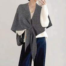 1 pieza Chal de mujer suave y cálido de estilo vintage elegante con cierre de lazo, adecuado para el invierno, uso casual y formal, cómodo en todas las estaciones, chal para bodas, bufanda de mujer, envoltorio de mujer - Multicolor - Ver 2