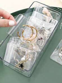 50pcs PVC Clear Jewelry Anti-Oxidation Zipper Bags, Plastic Bags For Packaging Jewelry, Rings, Earrings And Other Transparent Polyethylene Bags - Clear - View 4