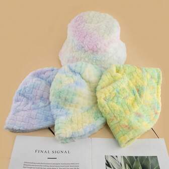 1 st. Tie-Dye Casual Polyester Fleece Varm Bucket Hatt, Unisex Mode För Höst & Vinter