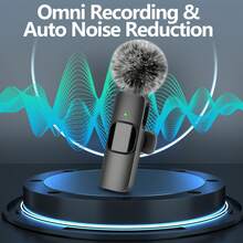 Wireless Lavalier Microphone With Type-C Interface, Plug And Play, 2.4G Ultra-Low Latency, Built-In Noise Cancellation Chip, Suitable For Video Recording, Interviews, Podcasts, Vlogs On Smartphones And IPads - Black - View 12