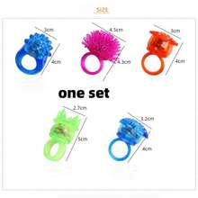 مجموعة من 5 خواتم مطاطية ناعمة وومضة LED، خواتم ومضة للحفلات، مناسبة لديكور الحفلات، التزيين الشخصي، خواتم فراولة، خواتم وردية، خواتم تاج، خواتم نجمية، خواتم زهرية، خواتم كرة شعر، أضواء خواتم قلب، خواتم فلورسنت LED - متعدد الألوان - مشاهدة 12