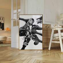 1/3pcs Frameless Black & White Fashion Print Poster, Star Art, Vintage Wall Decor, Suitable For Bedroom, Dorm, Home Office, Classroom, Collegiate Style Animal Pattern, Best Gift Choice - Multicolor - View 5