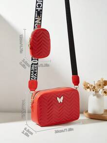 Women's Butterfly Shoulder Bag, Quilted Crossbody Bag, Small Pouch Wallet