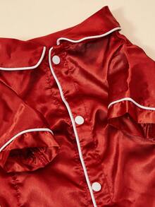 PETSIN A Pet Non Stretchy, Lightweight, Breathable And Comfortable Home Sleepwear Suitable For Small Dog Breeds Such As Teddy Bears To Wear All Year Round (The Product Is Slightly Smaller, It Is Recommended To Purchase 1-2 Sizes Larger, Please Choose Carefully For Other Dog Breeds) - Burgundy - View 5