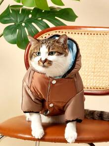 PETSIN 2-Leg Warm Hooded Sweater Jacket For Dogs, Comfortable Pet Clothes For Cold Weather, Cute Dog Outfit, Fashionable Small Dog Winter Coat With Hood