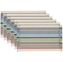 DII - s Basic Everyday de gran tamaño, 100% algodón, 20 x 20, juego de 6, berenjena abigarrada(Mantel individual Mediterráneo) - Multicolor - Ver 1