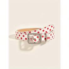 A Fashionable And Romantic Square Buckle Waistband With Heart Print Suitable For Women To Wear As Holiday Accessories For Halloween, Christmas, And Other Holidays - 白色 - 查看 4